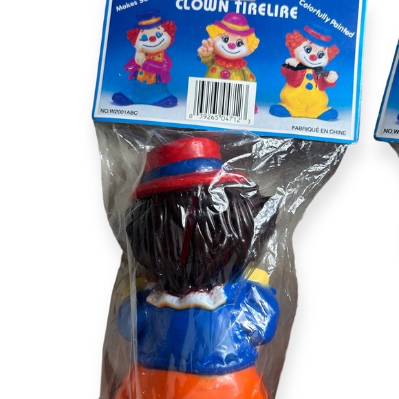 Vintage New In Package Set Of Two Plastic Clown Piggy Banks Clown Tirelire - Picture 8 of 11